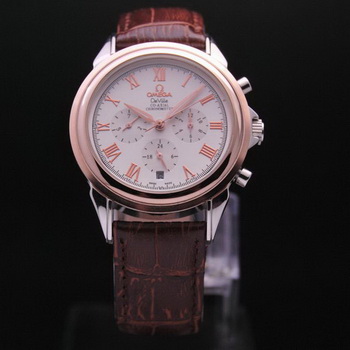 OMEGA DE VILLE CO-AXIAL Chronometer Red Gold on Brown Leather Strap OM77501