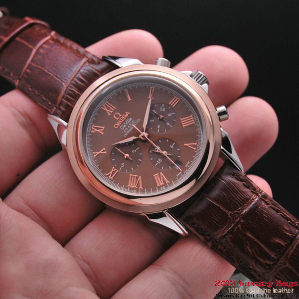 OMEGA DE VILLE CO-AXIAL Chronometer Red Gold on Brown Leather Strap OM77503