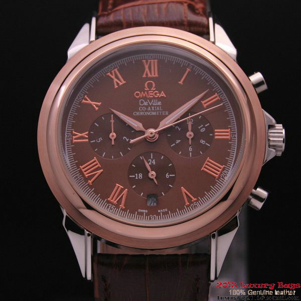 OMEGA DE VILLE CO-AXIAL Chronometer Red Gold on Brown Leather Strap OM77503