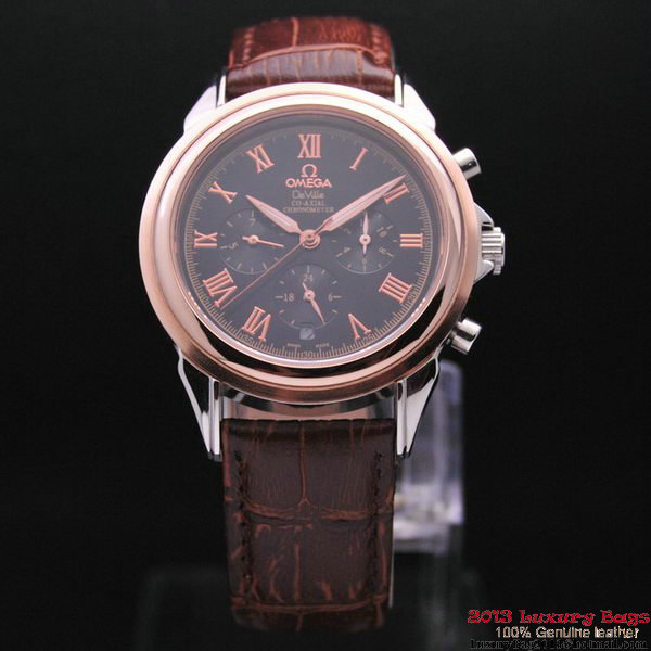 OMEGA DE VILLE CO-AXIAL Chronometer Red Gold on Brown Leather Strap OM77505