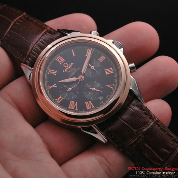 OMEGA DE VILLE CO-AXIAL Chronometer Red Gold on Brown Leather Strap OM77505