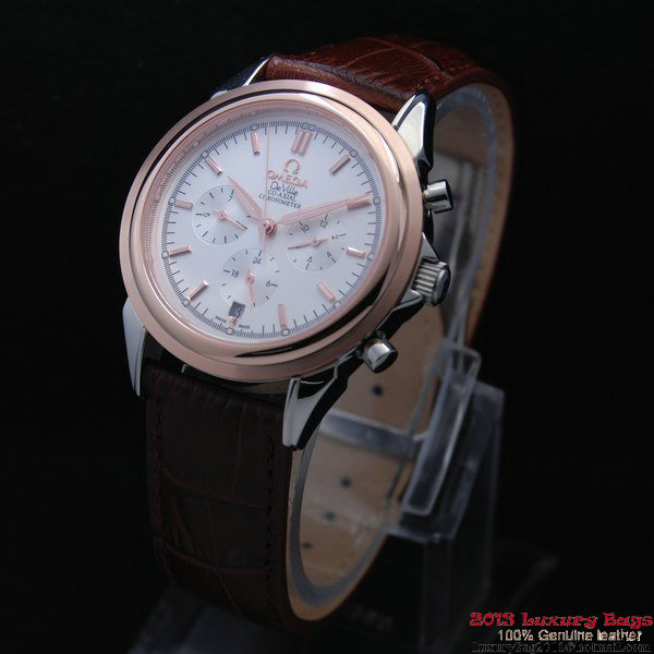 OMEGA DE VILLE CO-AXIAL Chronometer Red Gold on Brown Leather Strap OM77507