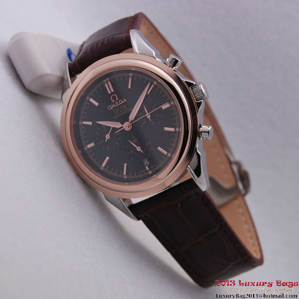 OMEGA DE VILLE CO-AXIAL Chronometer Red Gold on Brown Leather Strap OM77509