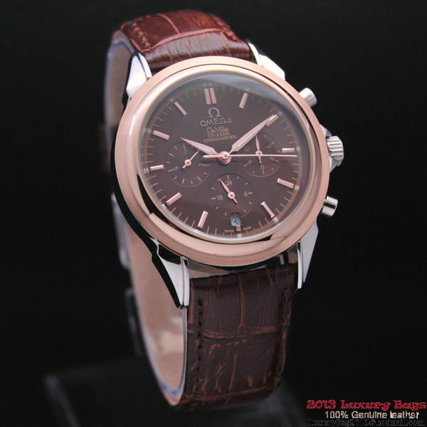 OMEGA DE VILLE CO-AXIAL Chronometer Red Gold on Brown Leather Strap OM77509