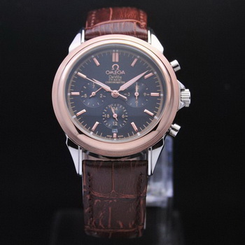 OMEGA DE VILLE CO-AXIAL Chronometer Red Gold on Brown Leather Strap OM77511