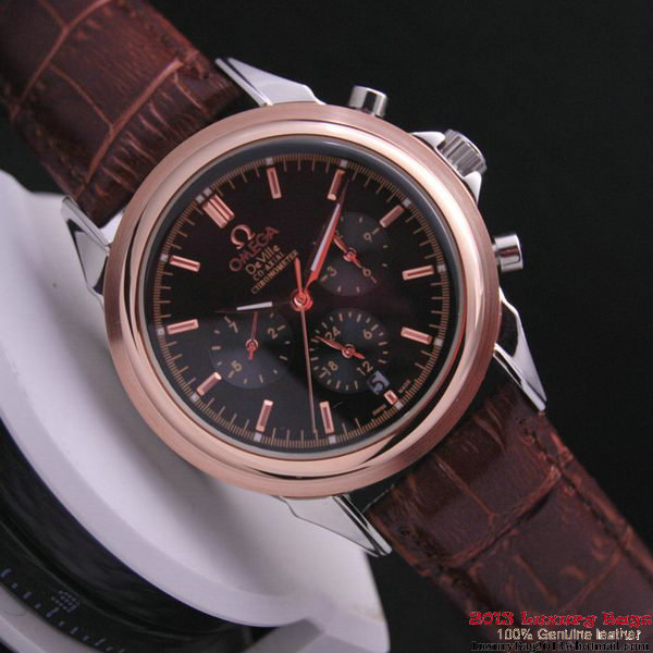 OMEGA DE VILLE CO-AXIAL Chronometer Red Gold on Brown Leather Strap OM77511