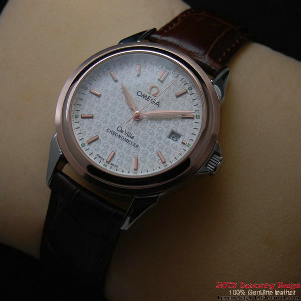 OMEGA DE VILLE Chronometer Red Gold on Brown Leather Strap OM77313