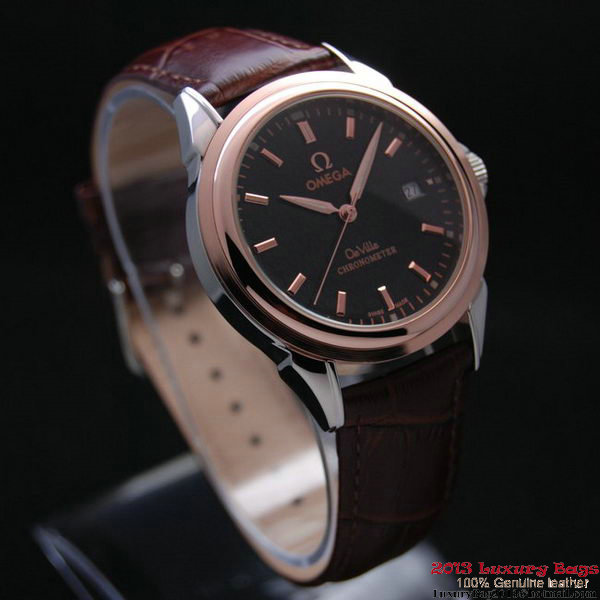 OMEGA DE VILLE Chronometer Red Gold on Brown Leather Strap OM77315