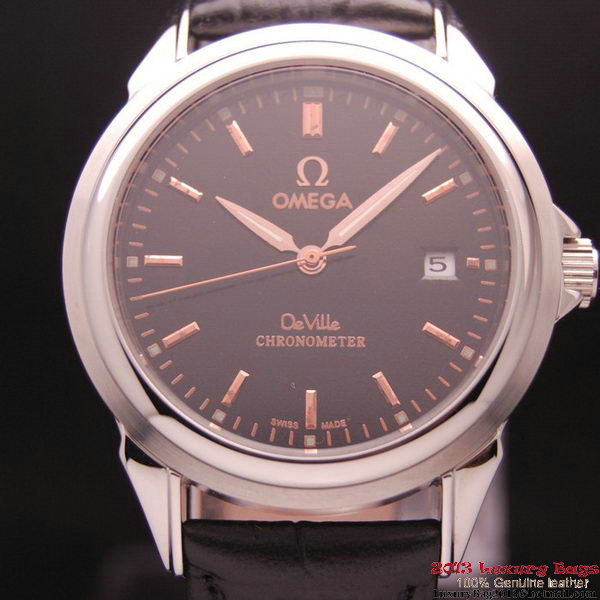 OMEGA DE VILLE Chronometer Steel on Black Strap OM77304