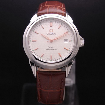 OMEGA DE VILLE Chronometer Steel on Brown Strap OM77301