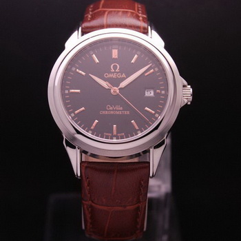 OMEGA DE VILLE Chronometer Steel on Brown Strap OM77303