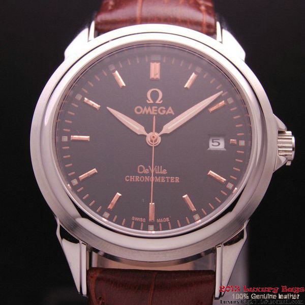 OMEGA DE VILLE Chronometer Steel on Brown Strap OM77303