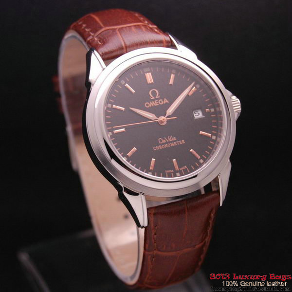 OMEGA DE VILLE Chronometer Steel on Brown Strap OM77303