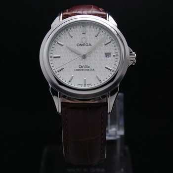 OMEGA DE VILLE Chronometer Steel on Brown Strap OM77305