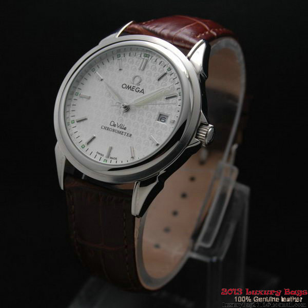 OMEGA DE VILLE Chronometer Steel on Brown Strap OM77305