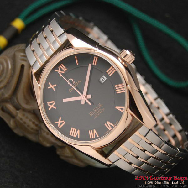 OMEGA DE VILLE Co-AXIAL CHRONOMETER Red Gold on Steel Strap OM77019