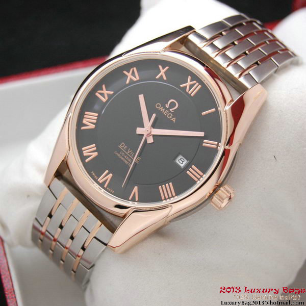 OMEGA DE VILLE Co-AXIAL CHRONOMETER Red Gold on Steel Strap OM77019