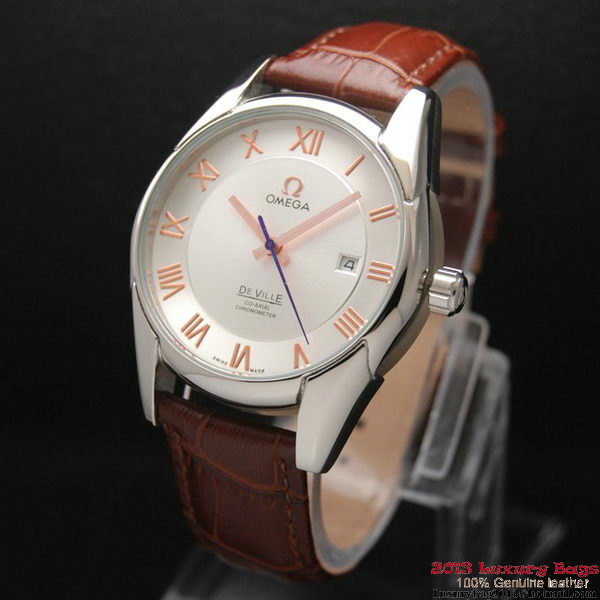 OMEGA DE VILLE Co-AXIAL CHRONOMETER Steel on Brown Leather Strap OM77001