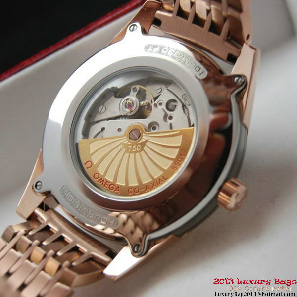 OMEGA DE VILLE HOUR VISION ANNUAL CALENDAR Red Gold on Red Gold Strap OM77130