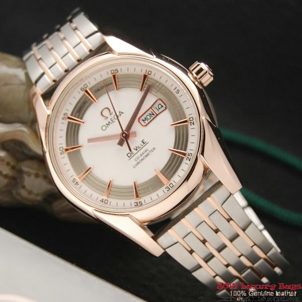 OMEGA DE VILLE HOUR VISION ANNUAL CALENDAR Red Gold on Steel Strap OM77125