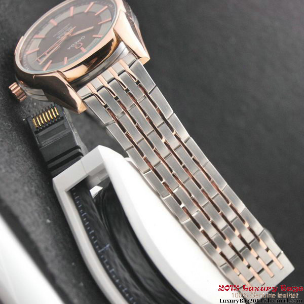 OMEGA DE VILLE HOUR VISION ANNUAL CALENDAR Red Gold on Steel Strap OM77126