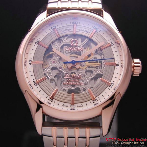 OMEGA DE VILLE Tourbillon Watches Red Gold on Steel Strap Om7017