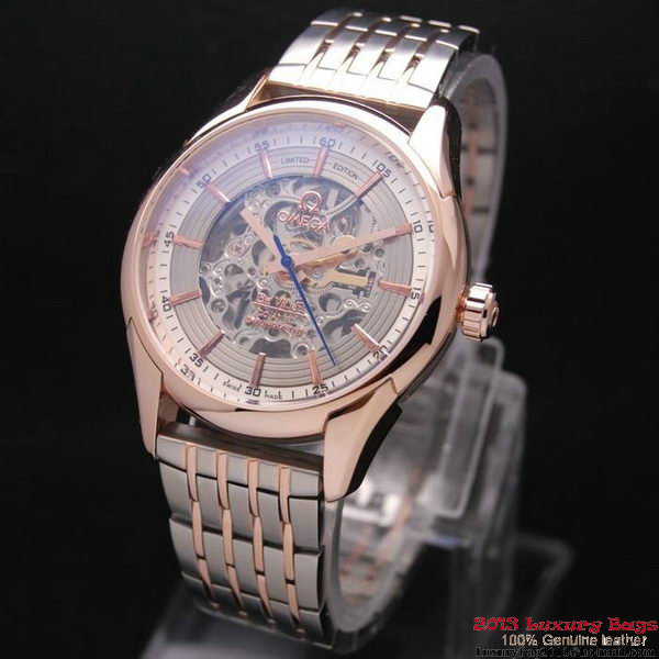 OMEGA DE VILLE Tourbillon Watches Red Gold on Steel Strap Om7017