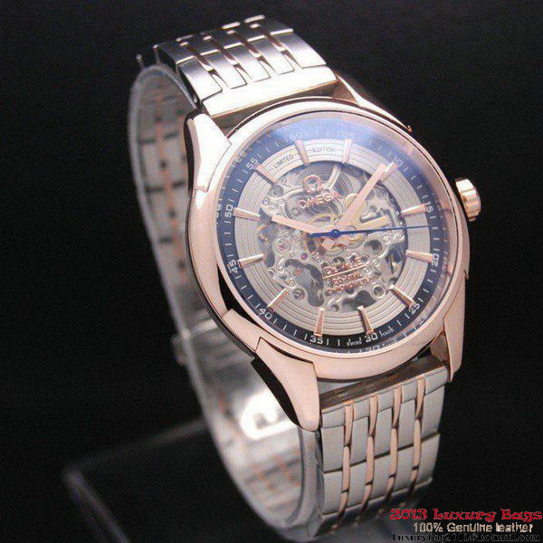 OMEGA DE VILLE Tourbillon Watches Red Gold on Steel Strap Om7018