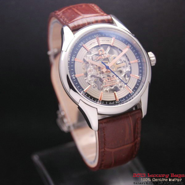 OMEGA DE VILLE Tourbillon Watches Steel on Brown Leather Strap Om7005