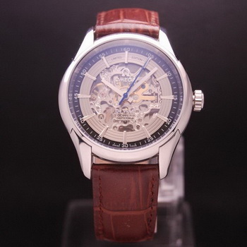 OMEGA DE VILLE Tourbillon Watches Steel on Brown Leather Strap Om7007