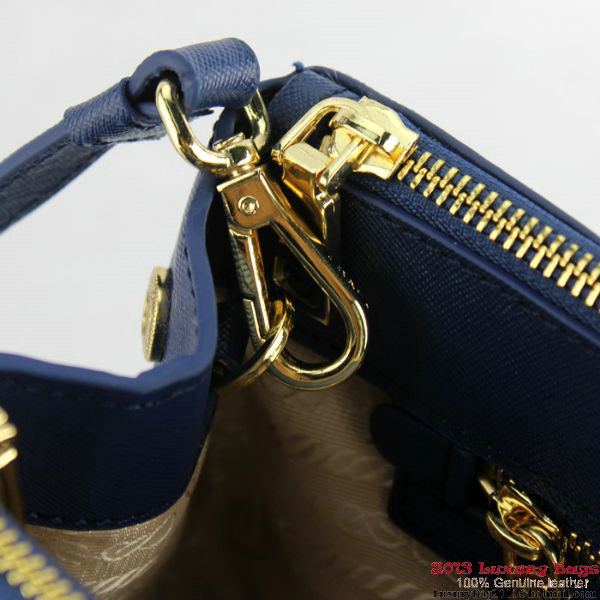 2013 Prada Saffiano Tote Bag 1801 Blue