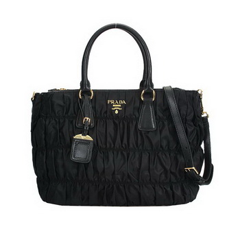 Prada Gaufre Fabric Top Handle Bag BN1788 Black