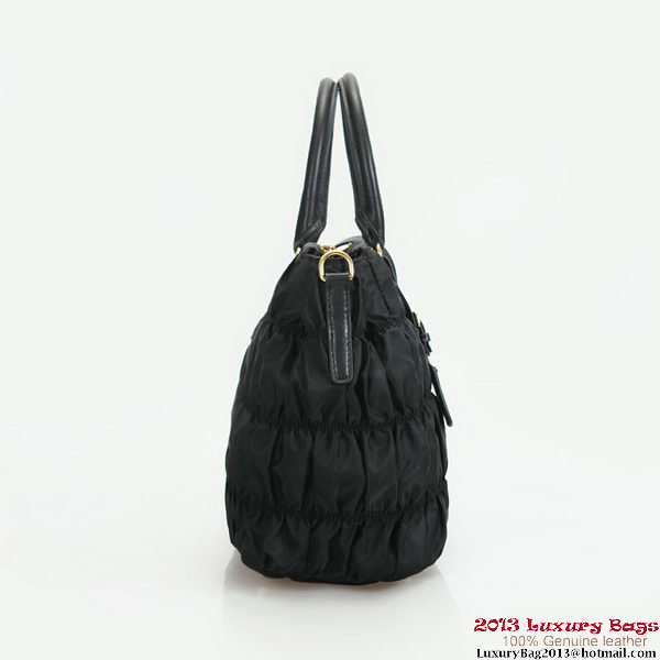 Prada Gaufre Fabric Top Handle Bag BN1788 Black