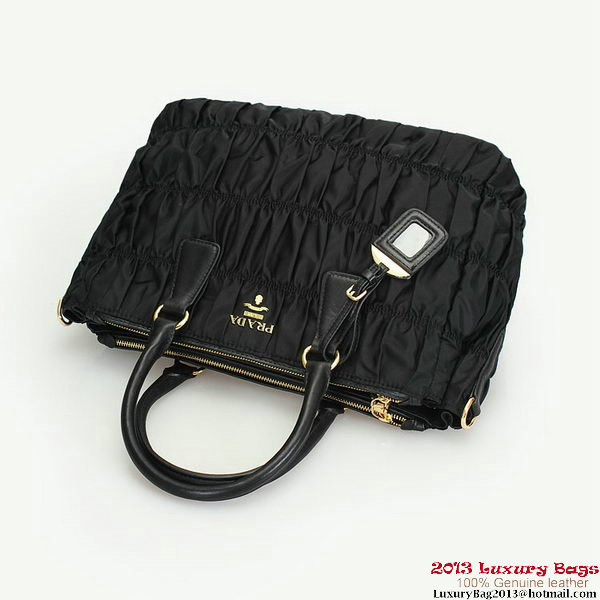 Prada Gaufre Fabric Top Handle Bag BN1788 Black