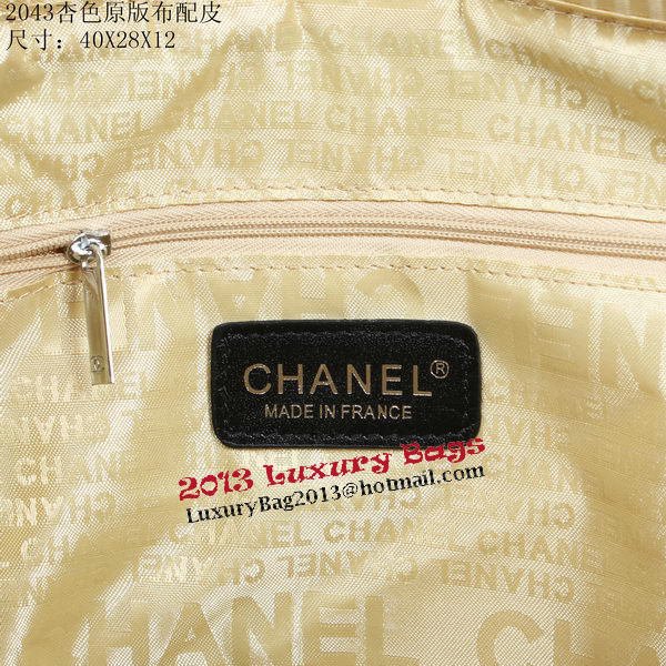 Chanel Medium Canvas Shopping Bag A2043 Apricot