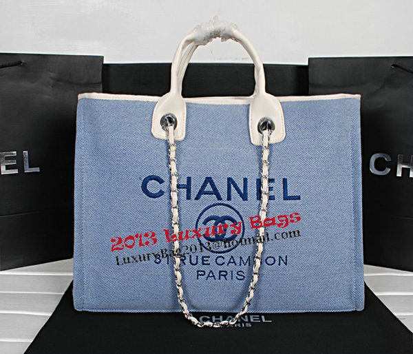 Chanel Medium Canvas Shopping Bag A67012 Light Blue