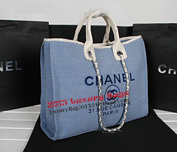 Chanel Medium Canvas Shopping Bag A67012 Light Blue