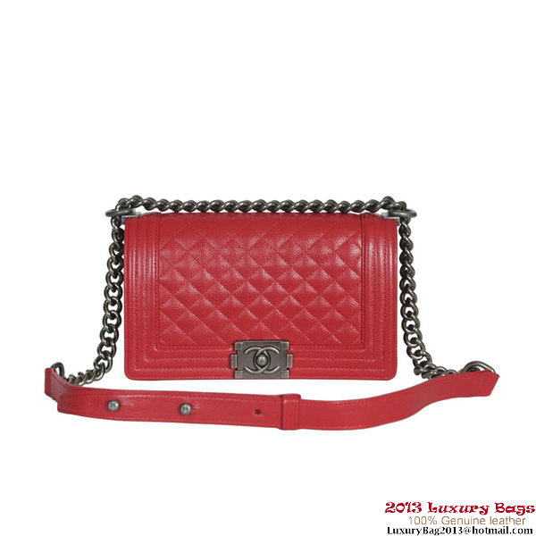 Boy Chanel Flap Shoulder Bag Classic Cannage Patterns A30172 Red