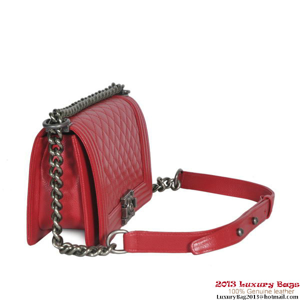 Boy Chanel Flap Shoulder Bag Classic Cannage Patterns A30172 Red