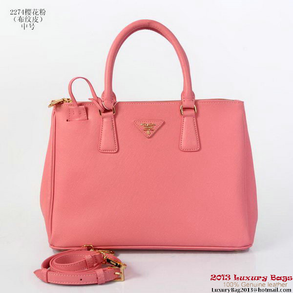 Prada Saffiano Calf Leather Tote Bag 2274 Pink