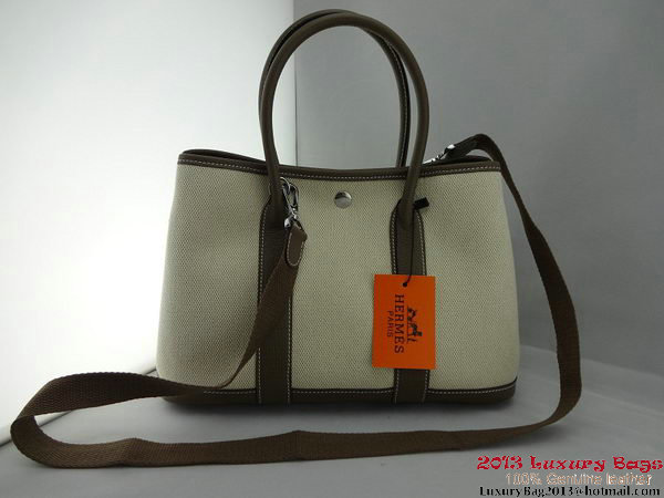 Hermes Garden Party 30CM Bag Fabric Grey