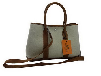 Hermes Garden Party 30CM Bag Fabric Light Brown