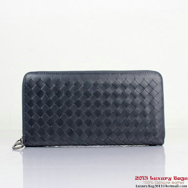 Bottega Veneta BV5017 Intrecciato Nappa Zip Around Wallet RoyalBlue