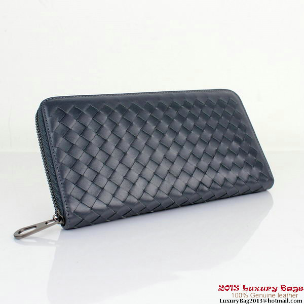 Bottega Veneta BV5017 Intrecciato Nappa Zip Around Wallet RoyalBlue