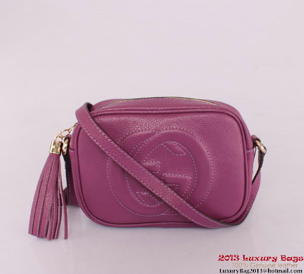 Gucci Soho Calfskin Leather Disco Bag 308364 Purple