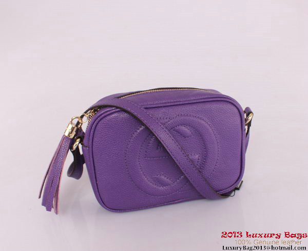 Gucci Soho Calfskin Leather Disco Bag 308364 Violet