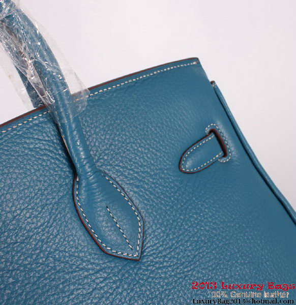 Hermes Birkin 35CM Tote Bag Clemence Leather H-35 Blue