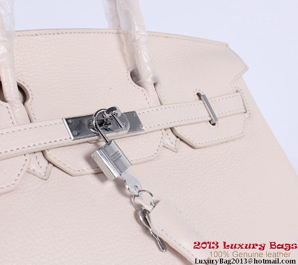 Hermes Birkin 35CM Tote Bag Clemence Leather H-35 OffWhite