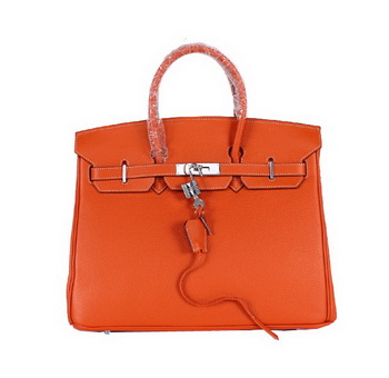 Hermes Birkin 35CM Tote Bag Clemence Leather H-35 Orange