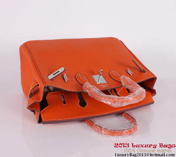 Hermes Birkin 35CM Tote Bag Clemence Leather H-35 Orange